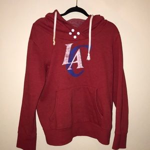XL Los Angeles Clippers Hoodie with Snap Collar